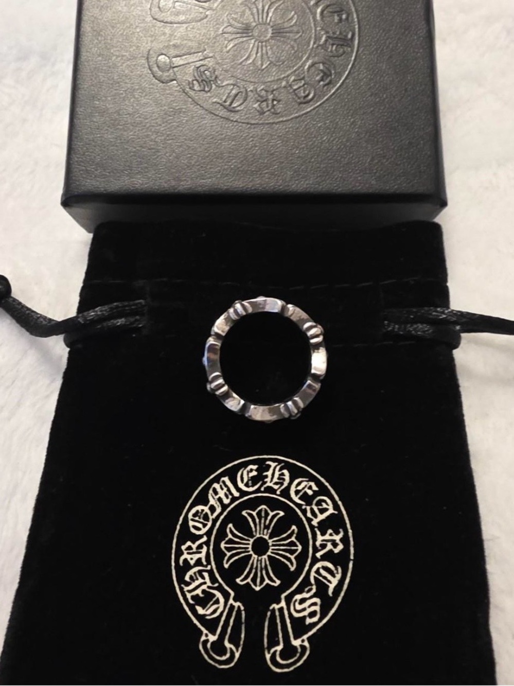 Chrome Hearts Cross Crown Ring - Blackened Silver Tone - Picture 10 of 11